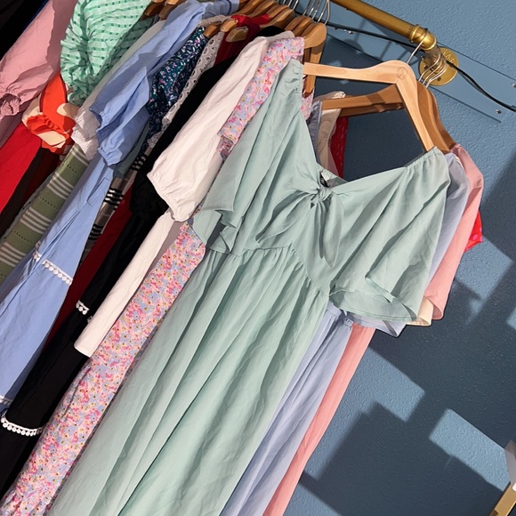 Midi Dress Square Neck Rauched Back XXL - Picture 7 of 11